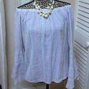 Off the shoulder stripe top